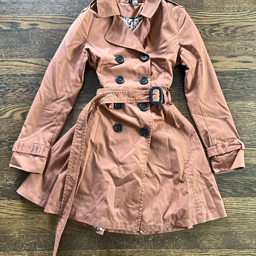 H&M Women's Double-Breasted Trench Coat - Copper